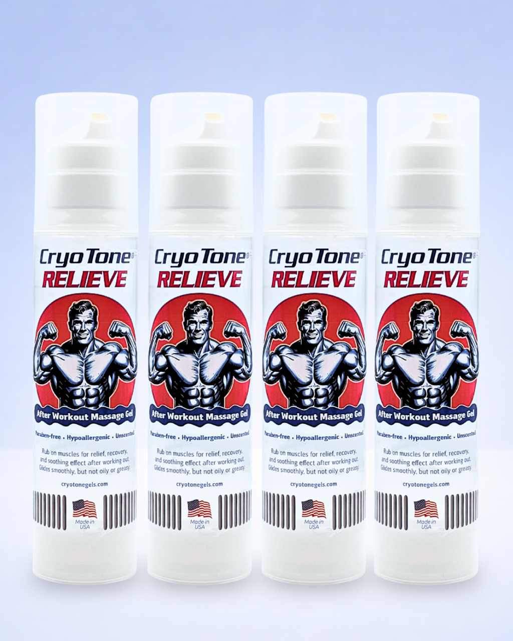 CryoTone Relieve • Post-Workout Massage Gel (4 Pack)