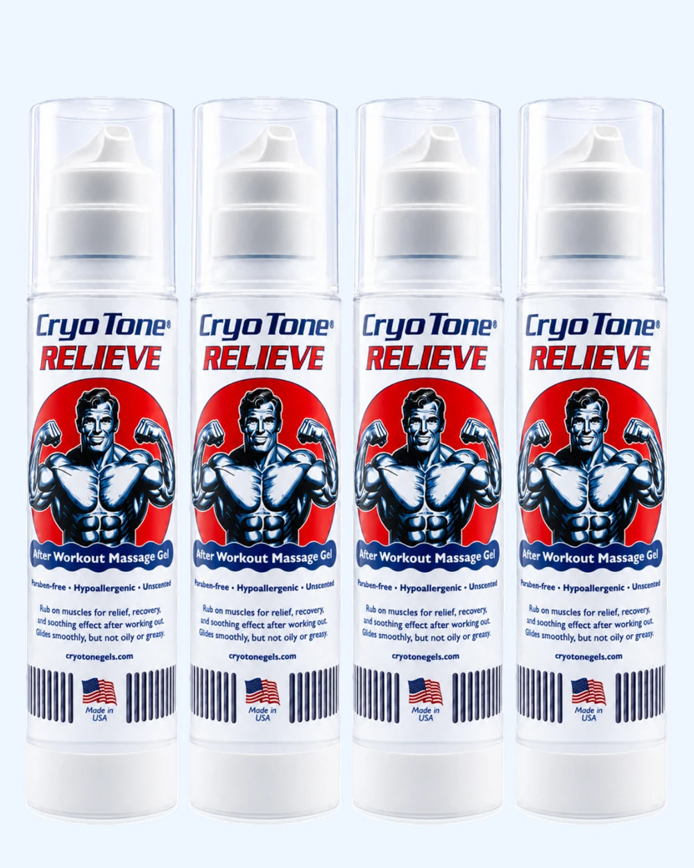 CryoTone RELIEVE • Post-Workout Massage Gel (4 Pack)